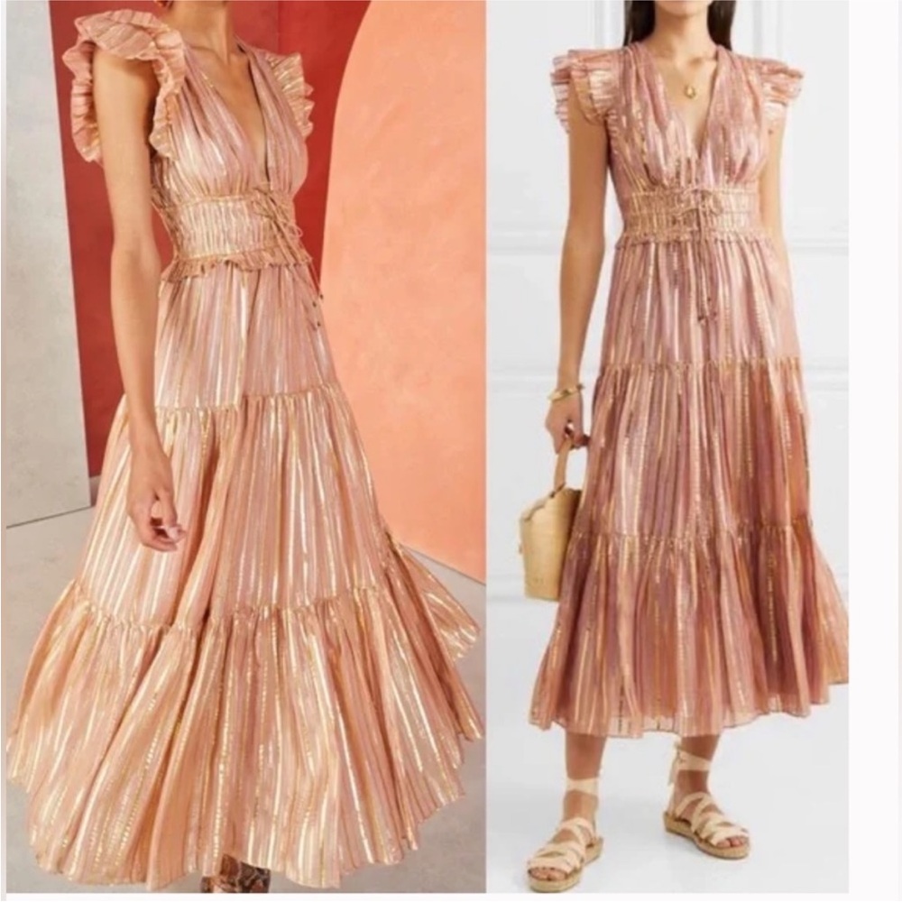 Ulla Johnson Justyne Gilded Silk Dress size 6